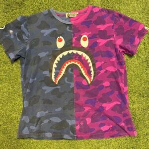 A Bathing Ape multicoloured camo shark tee Size M #camouflage #sharktee
